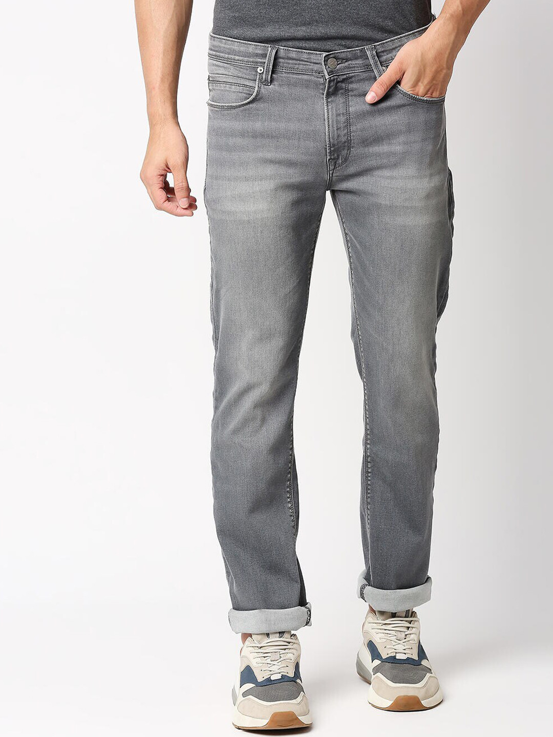 Pepe Jeans Men Grey Slim Fit Clean Look Light Fade Stretchable Jeans