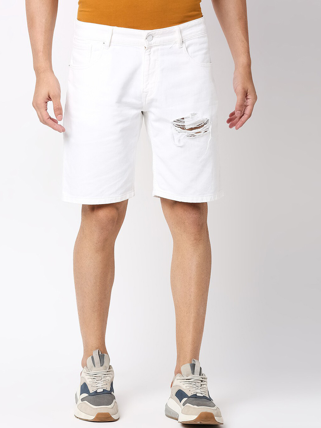Pepe Jeans Men White Skinny Fit Shorts