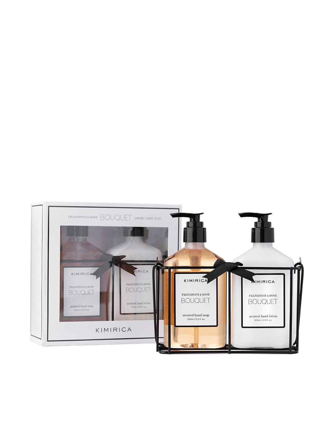 Kimirica Set of Frangipani & Rose Bouquet Scented Hand Soap & Hand Lotion - 270 ml each