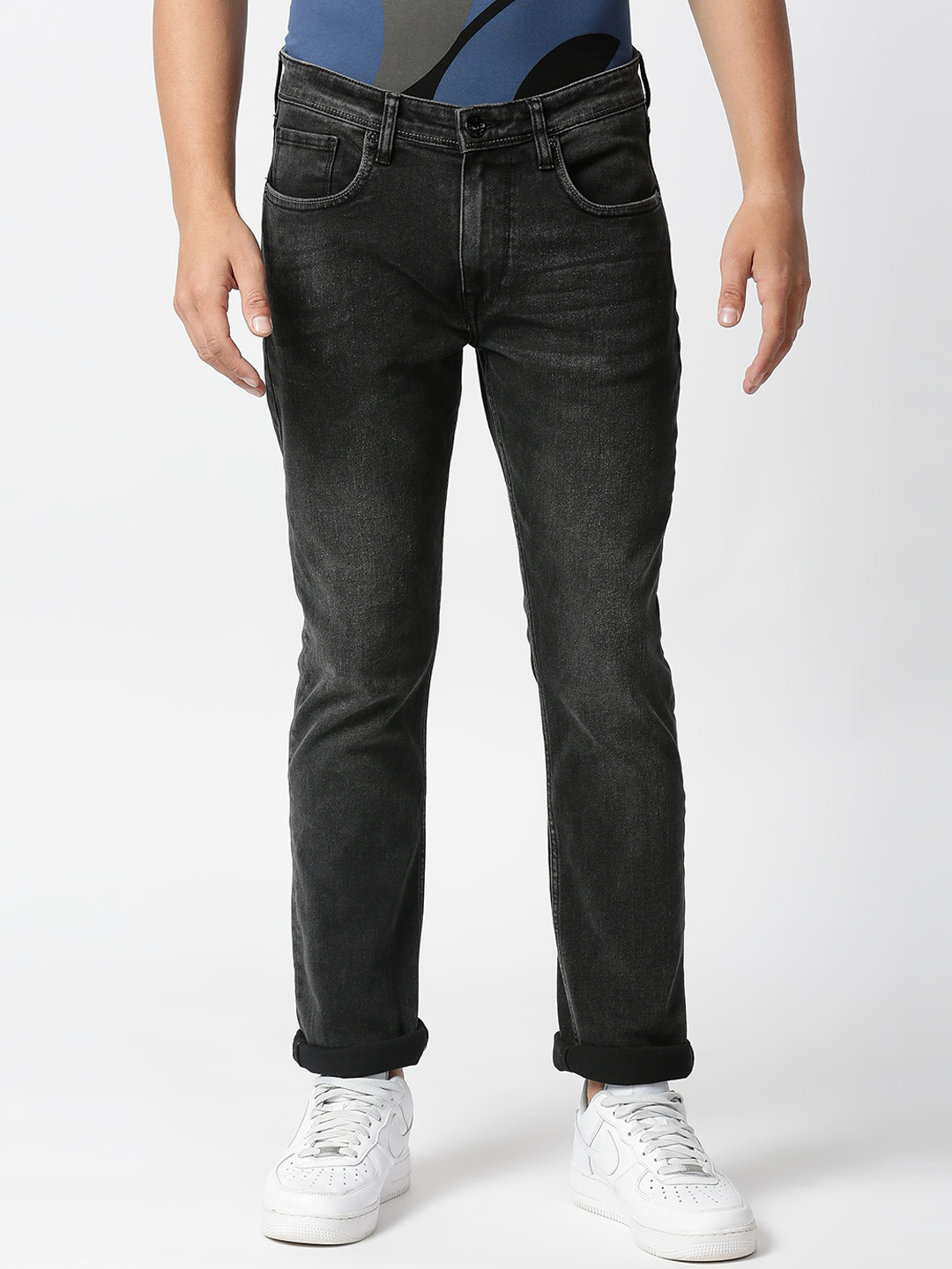 Pepe Jeans Men Black Heavy Fade Stretchable Jeans
