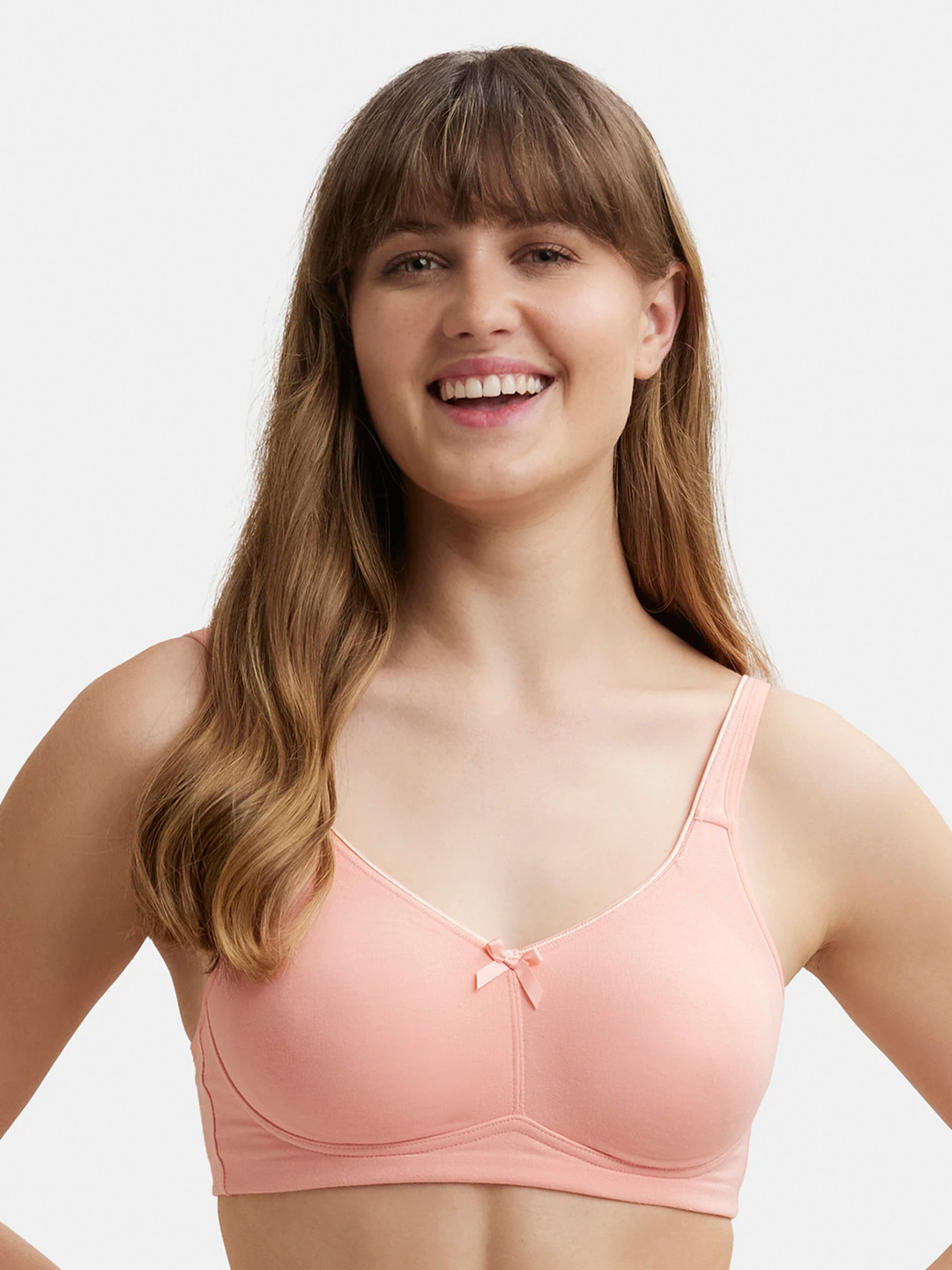 Jockey Wirefree Non Padded Cotton Full Coverage Solid Moulded Everyday Bra-FE41
