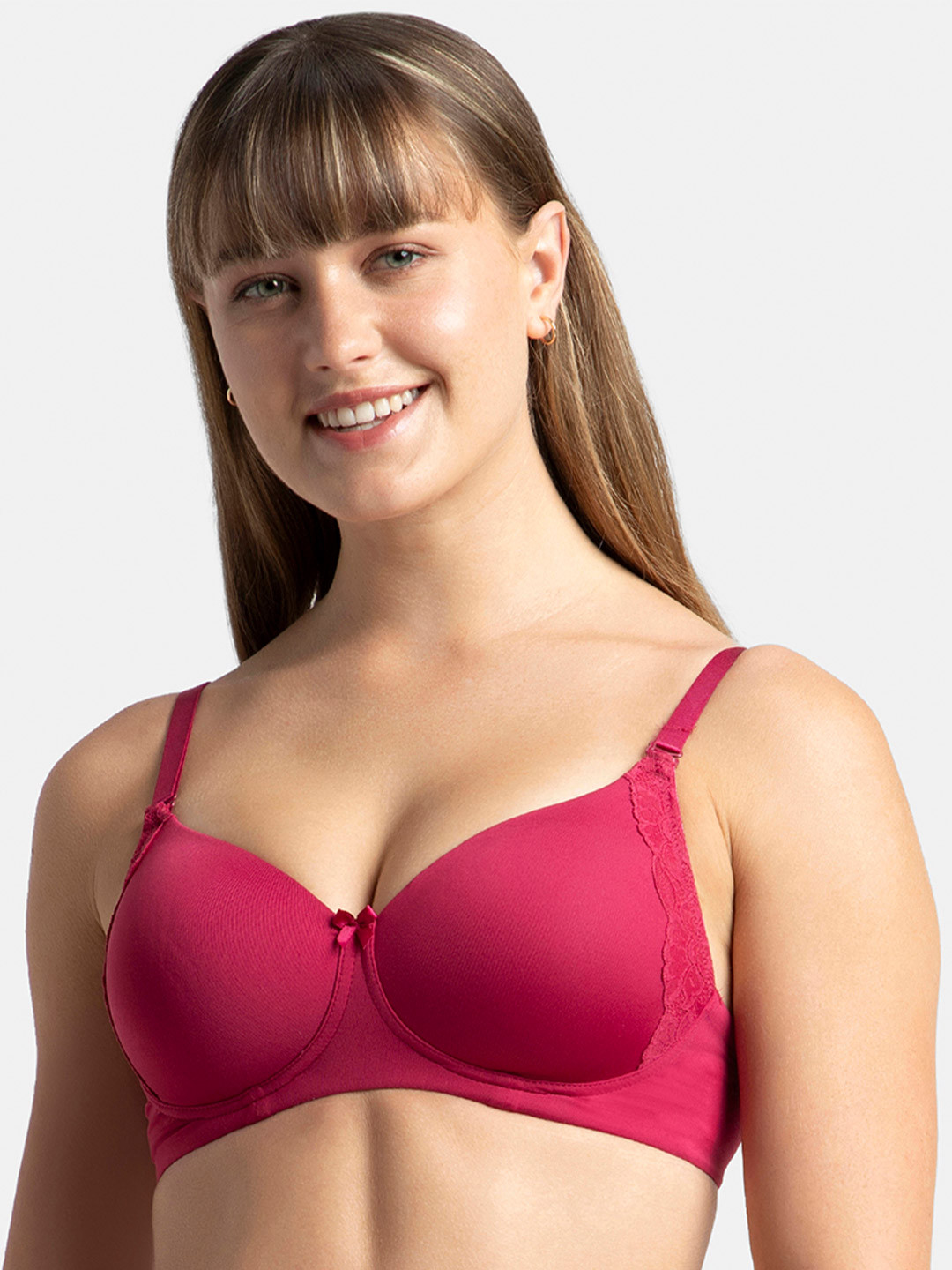 Jockey Wirefree Padded Soft Touch Full Coverage Multiway Styling Tshirt Bra-1816