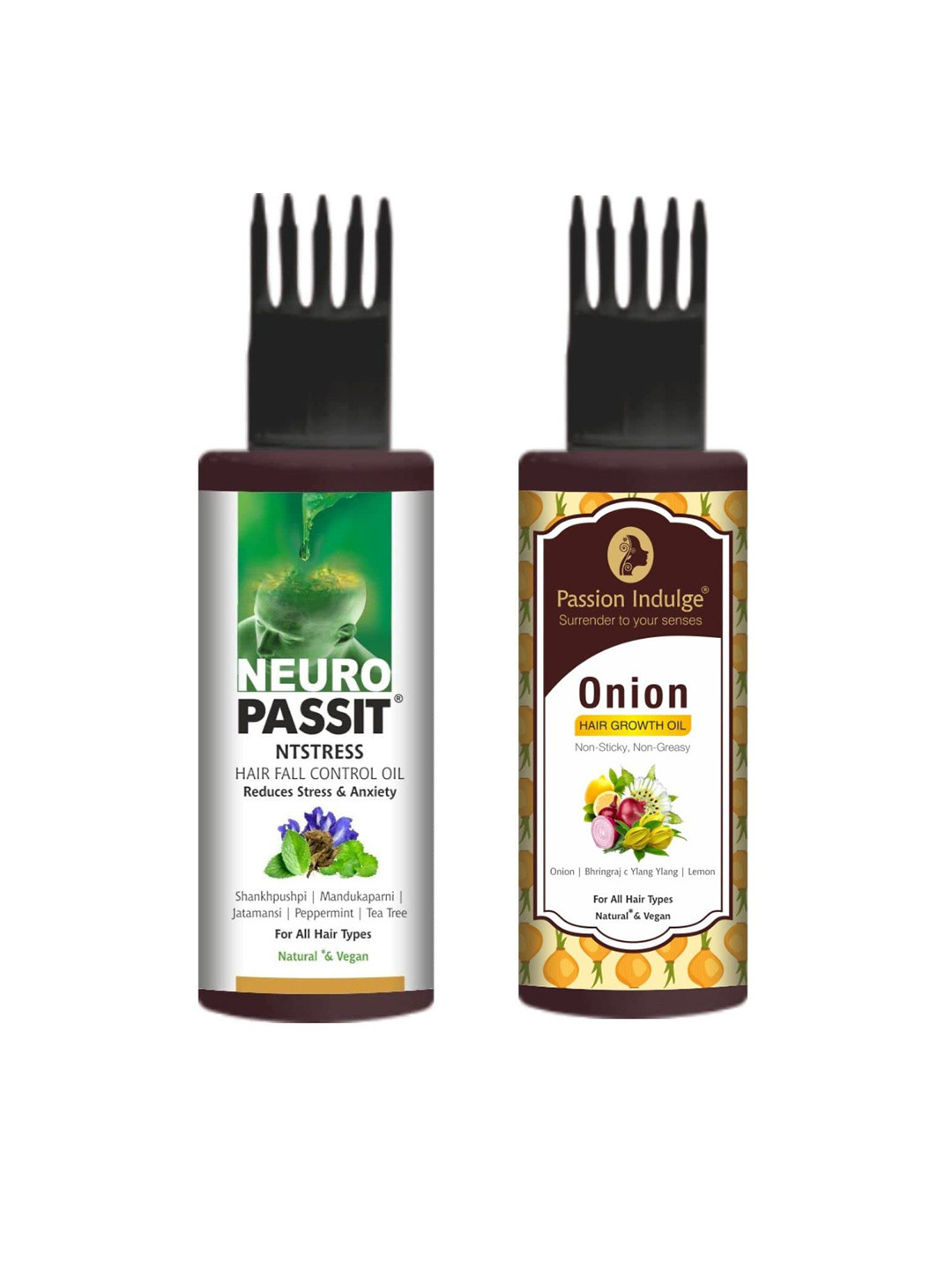 Passion Indulge Natural Neuropassit  Hair Fall Control Oil & Onion Hair Growth Oil 100ml