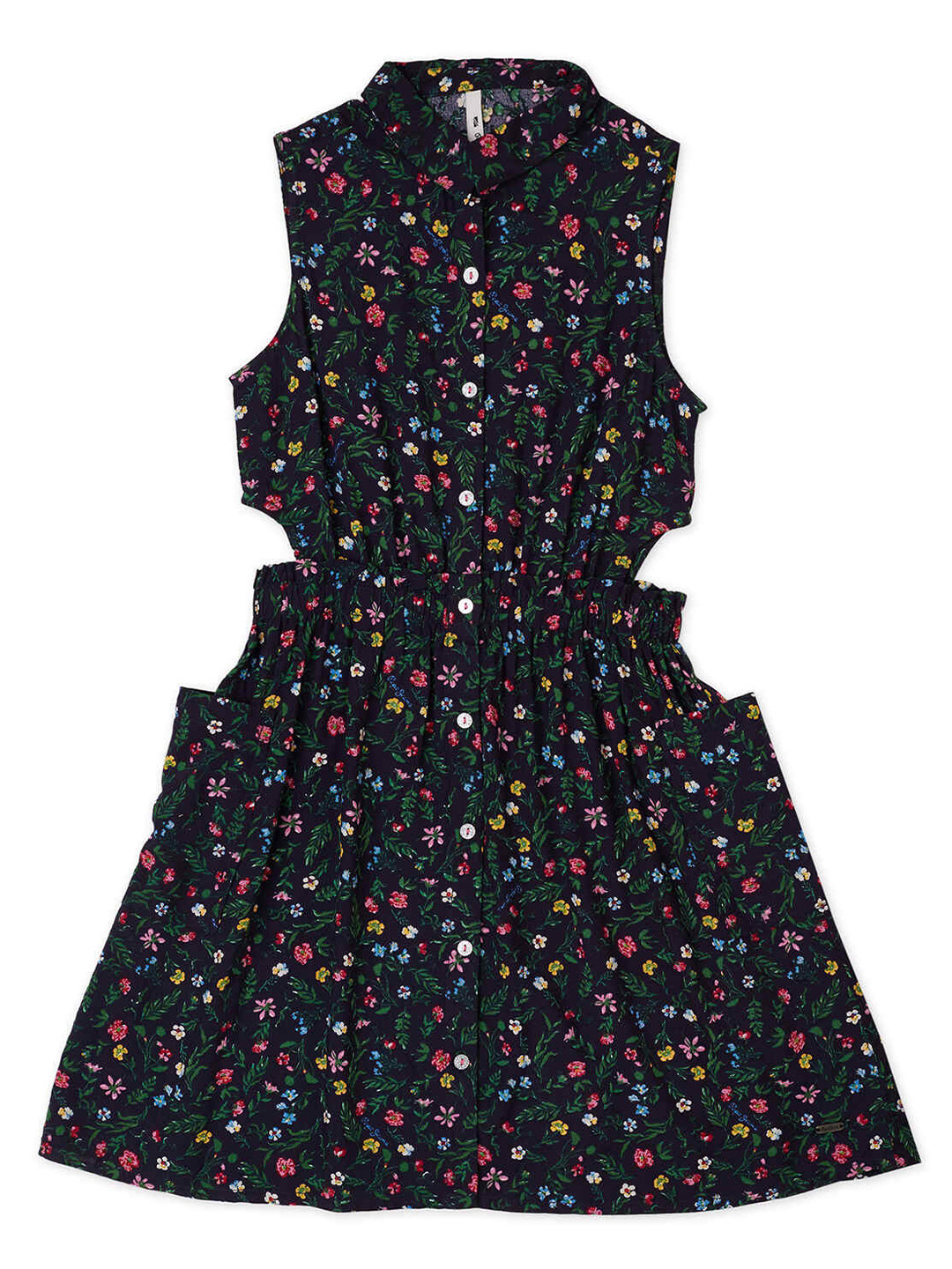 Pepe Jeans Navy Blue Floral Printed Dress