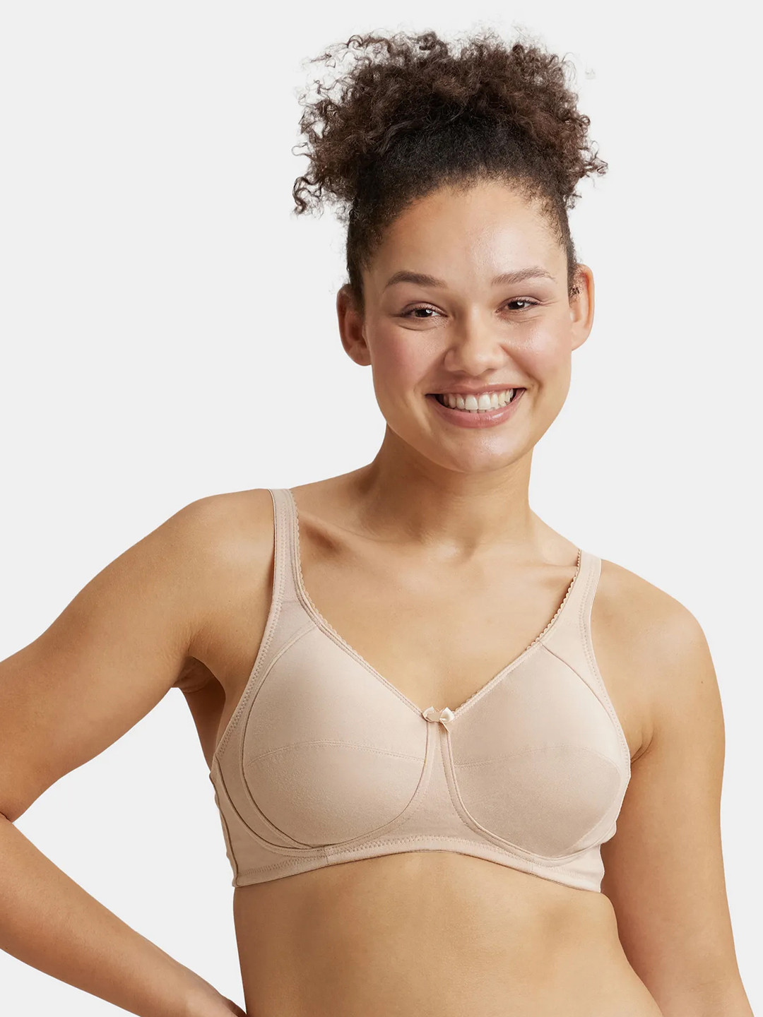 Jockey Wirefree Non Padded Cotton Full Coverage Plus Size Bra with Side Panel Support-ES13