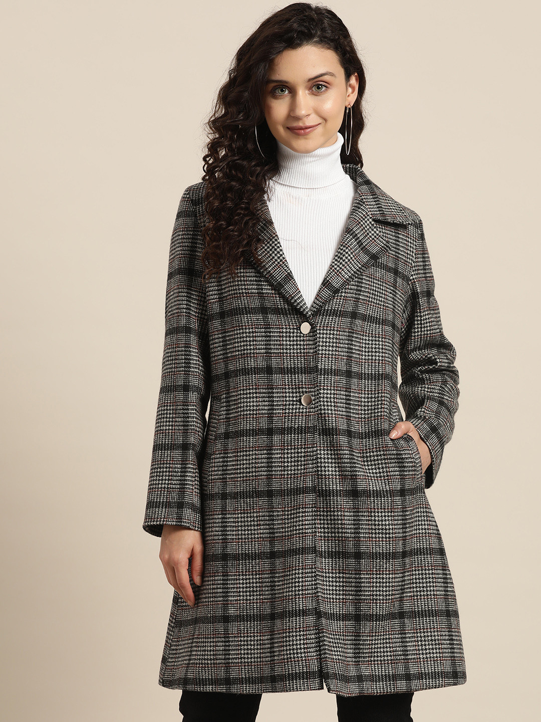 ジャケット・アウター CINI 4pocket over coat CINI 4pocket over coat（Purple Check Print Coat|116222801）