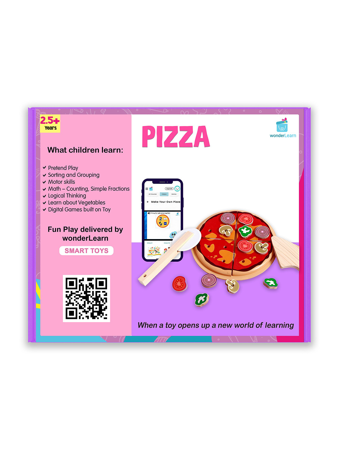 wonderLearn Kids Pink & Red Pizza Game Skill Development Toys