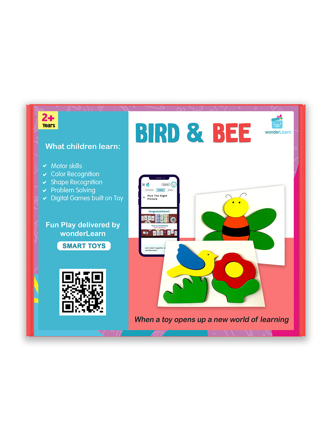 wonderLearn Kids Green & Yellow Bird & Bee Puzzle Skill Development Toys