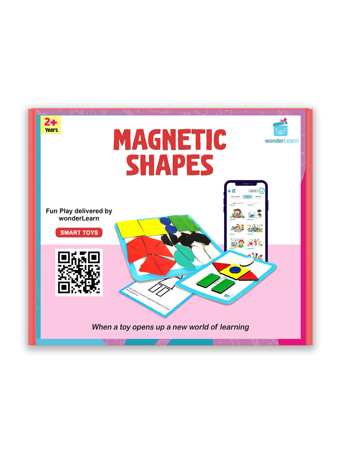 wonderLearn Kids White & Red Printed Magnetic Shapes & Patterns Skill Development Toys