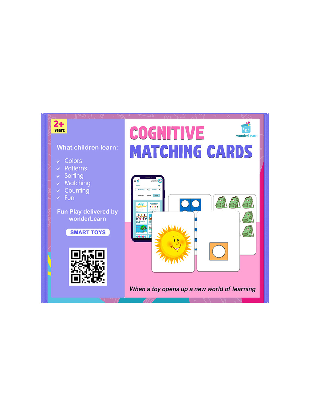 wonderLearn Kids Purple & Pink Matching Cards Skill Development Toys