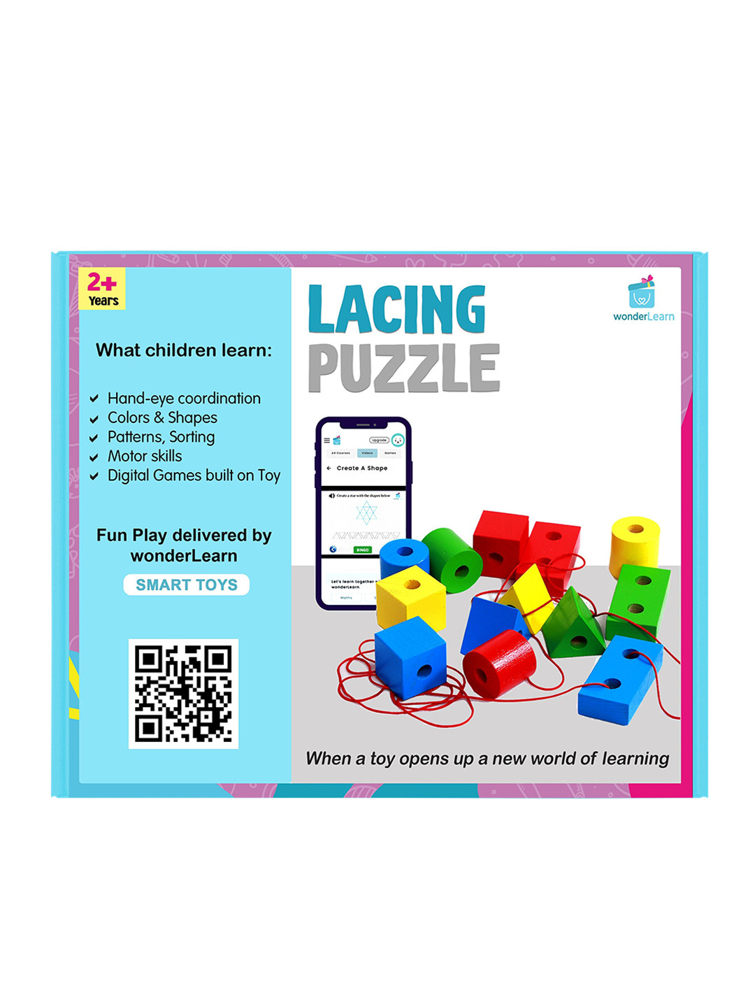 wonderLearn Kids Red & Blue Lacing Beads Skill Development Toys