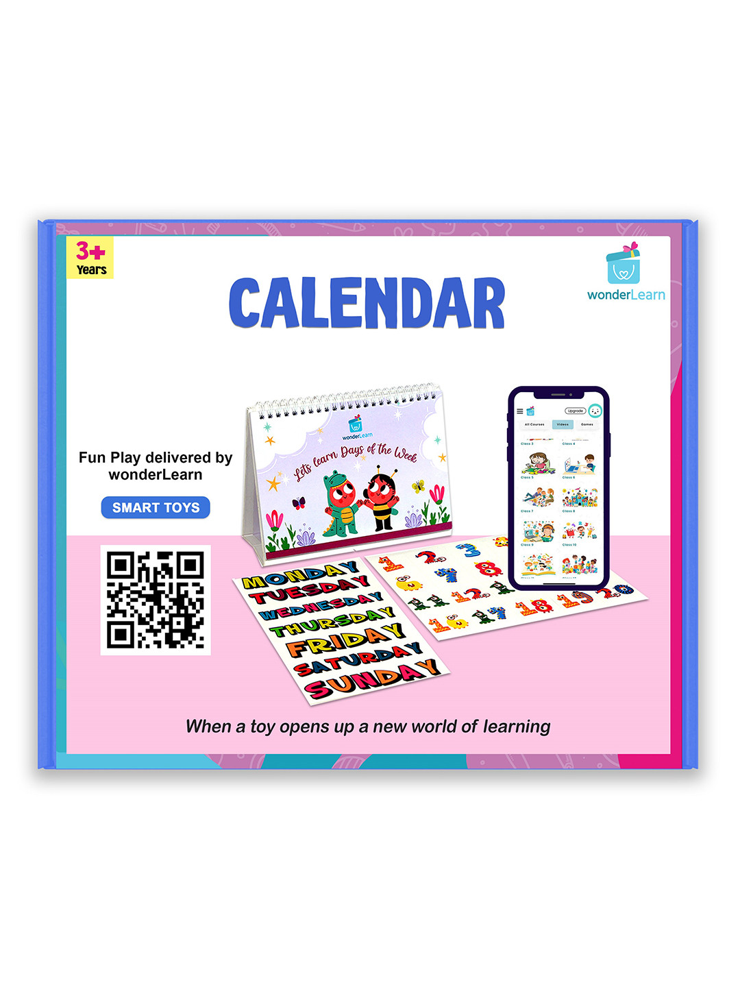 wonderLearn Kids White & Purple Make Your Own Calendar Skill Development Toys