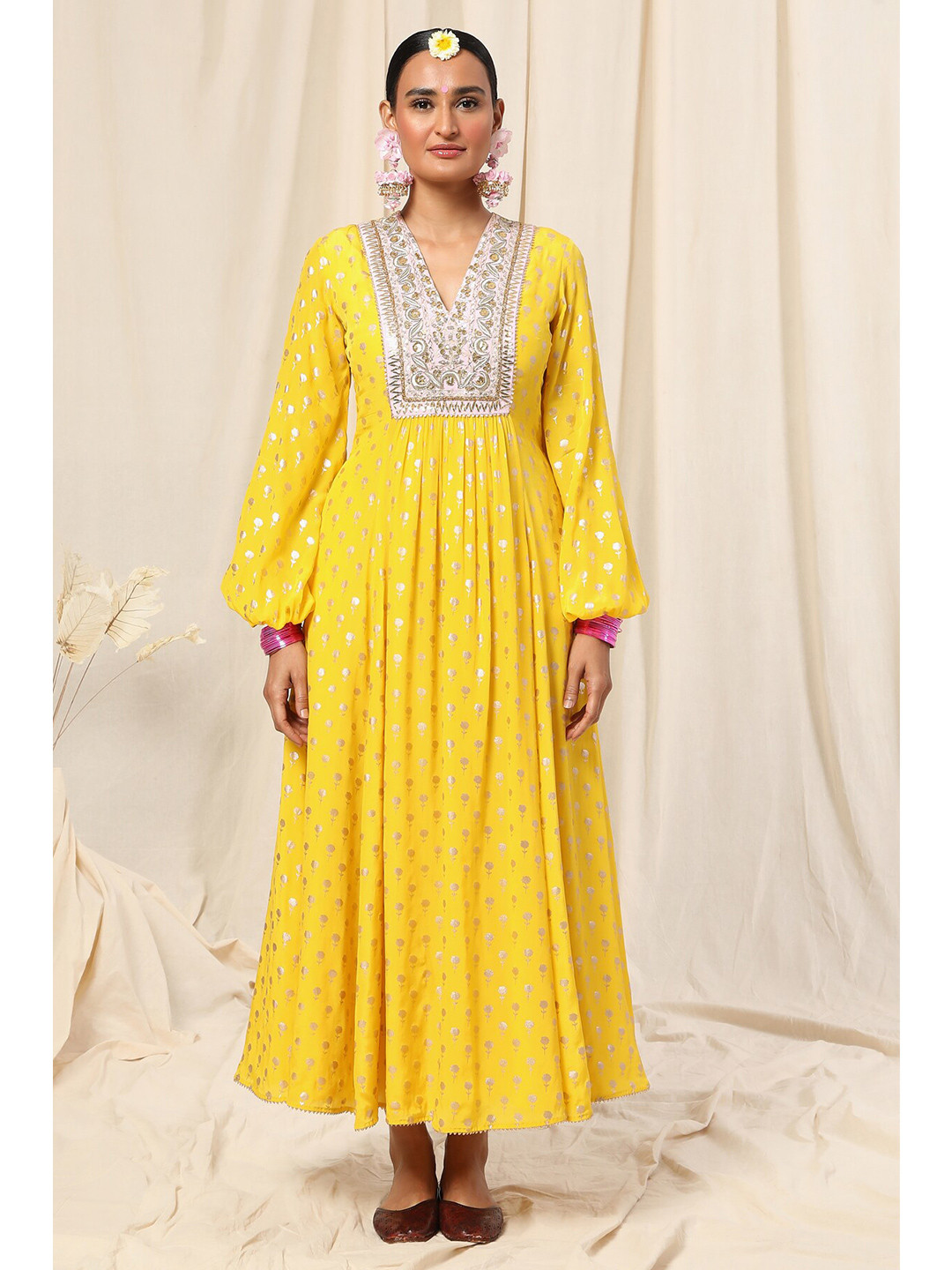 Masaba Floral Printed Anarkali Regular Kurta