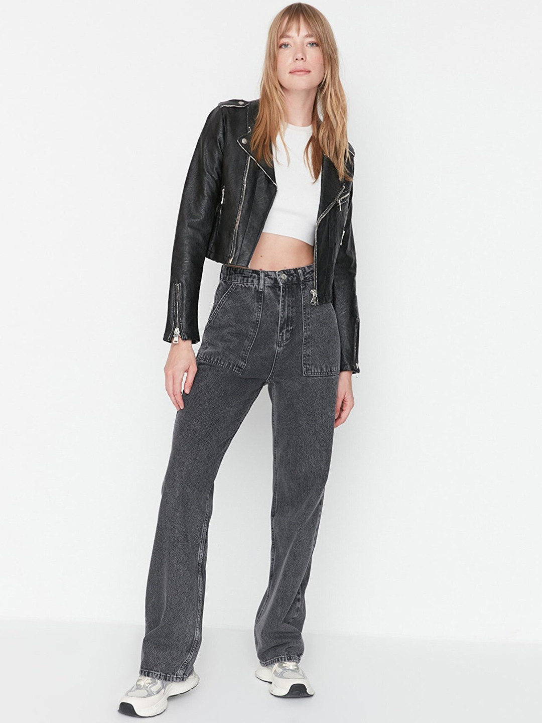 Trendyol Women Dark Shade Mid-Rise Pure Cotton Jeans