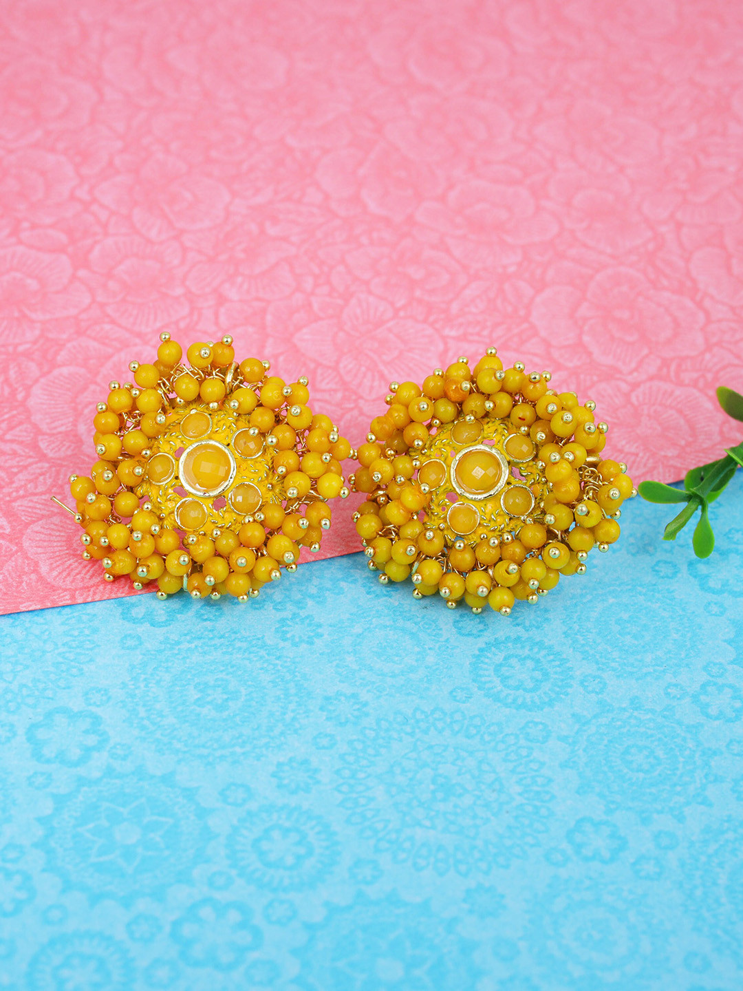 Fashion Frill Yellow Floral Studs Earrings