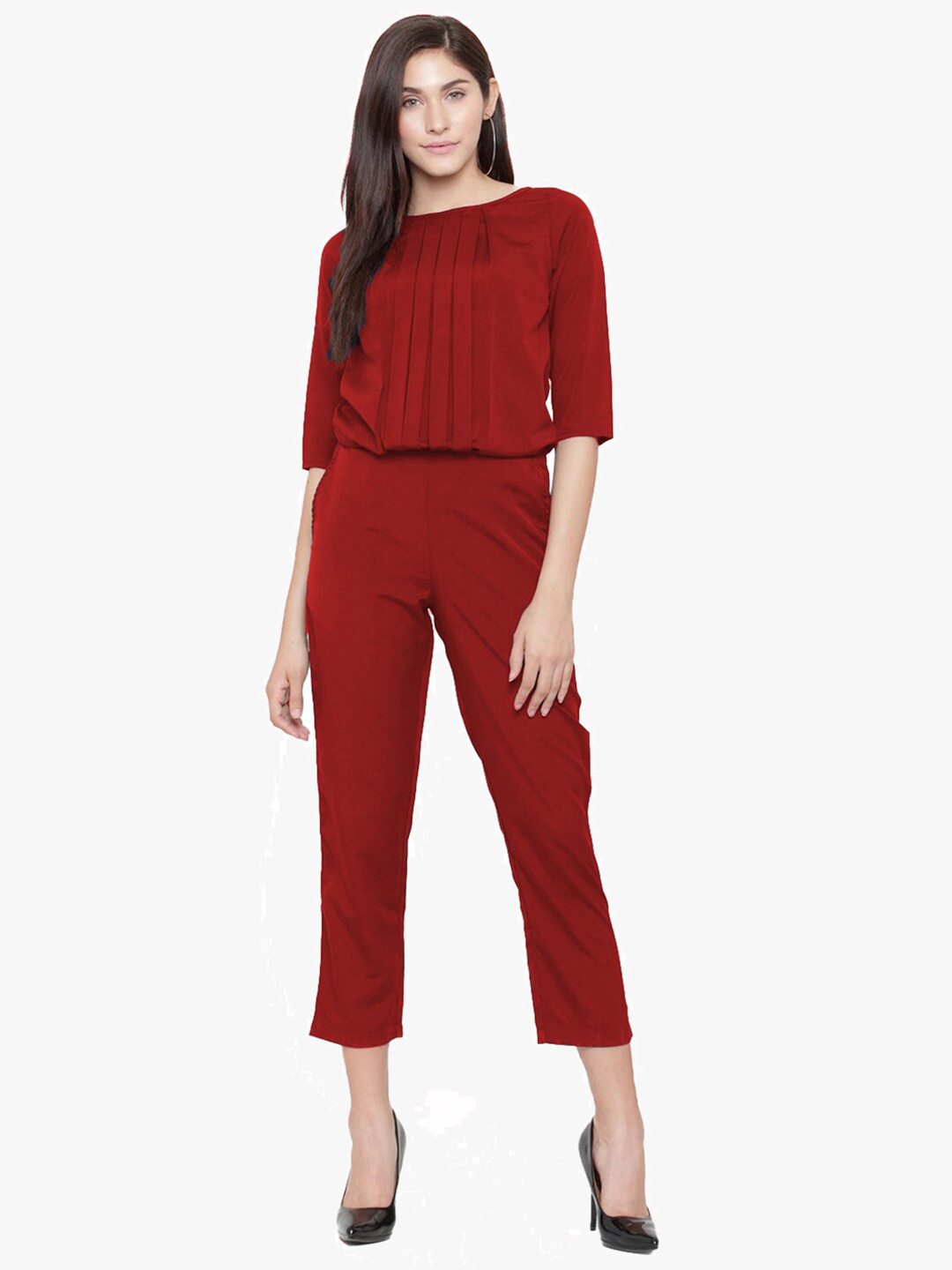 Magnetic Designs Women Maroon Basic Jumpsuit