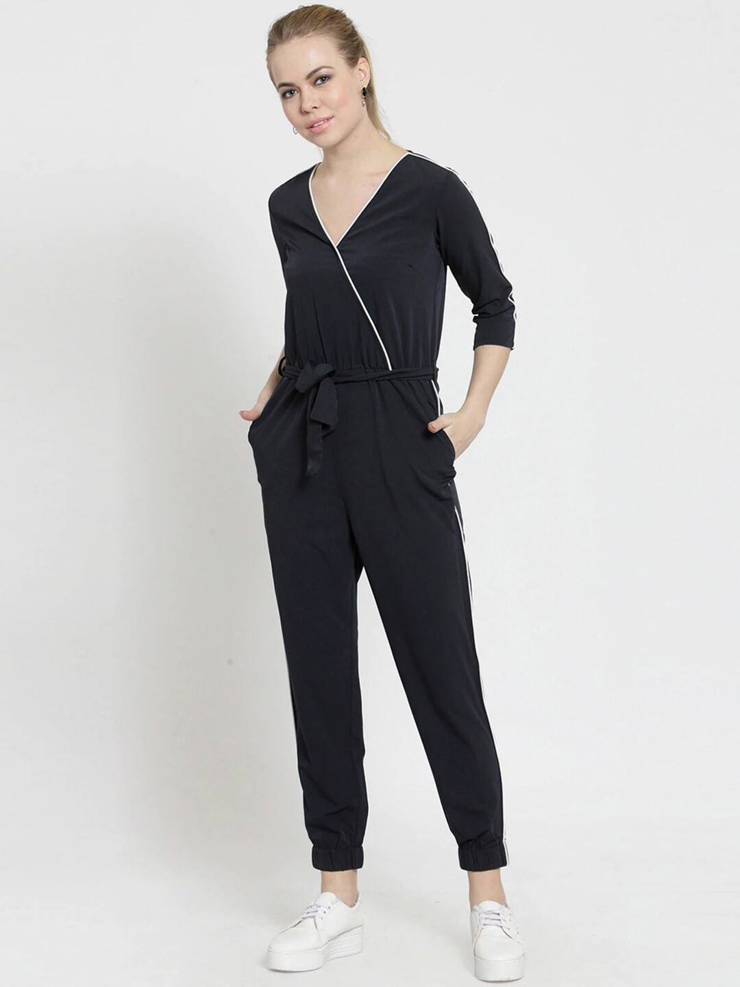 Magnetic Designs Women Charcoal Basic Jumpsuit