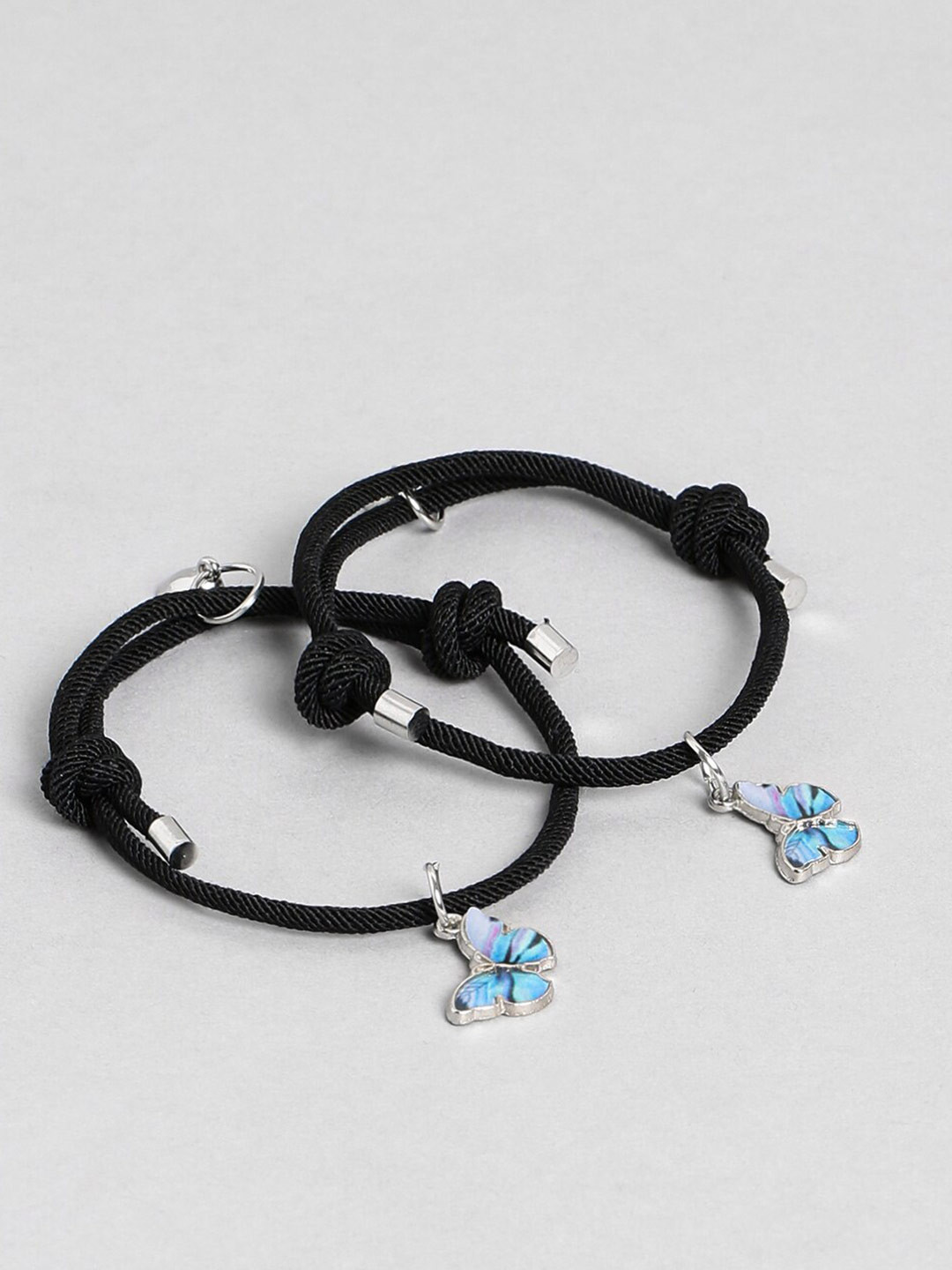 EL REGALO Black & Blue Pack Of 2 Charm Bracelet