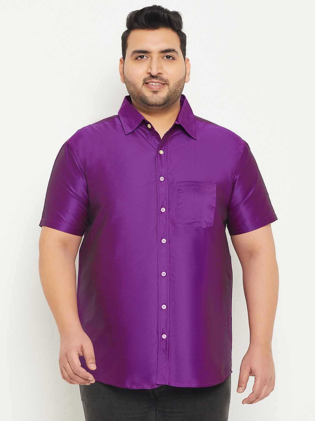 bigbanana Men Plus Size Violet Casual Shirt