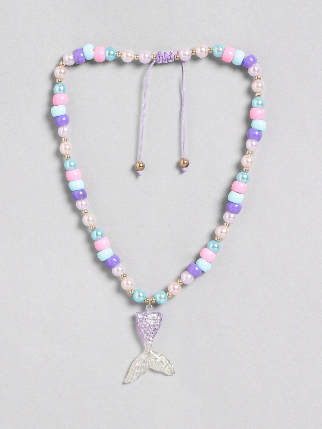 EL REGALO Girls Pink & Blue Beaded Necklace