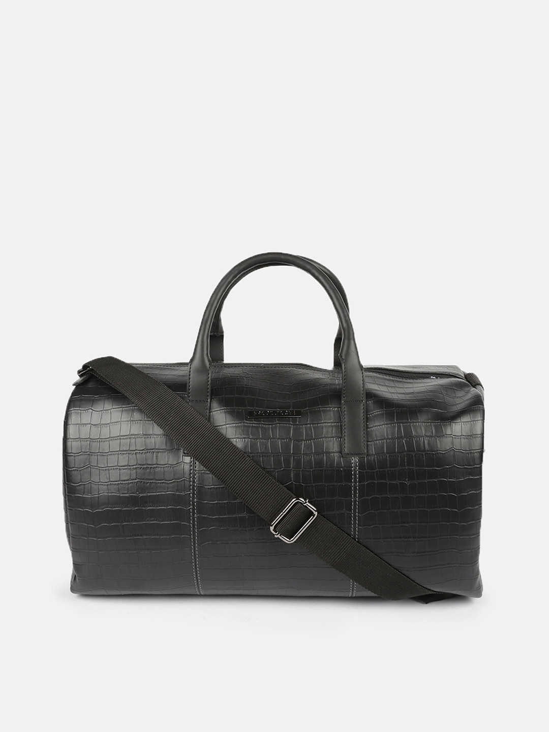 Police Black Solid Medium Croco Classy  Duffel Bag