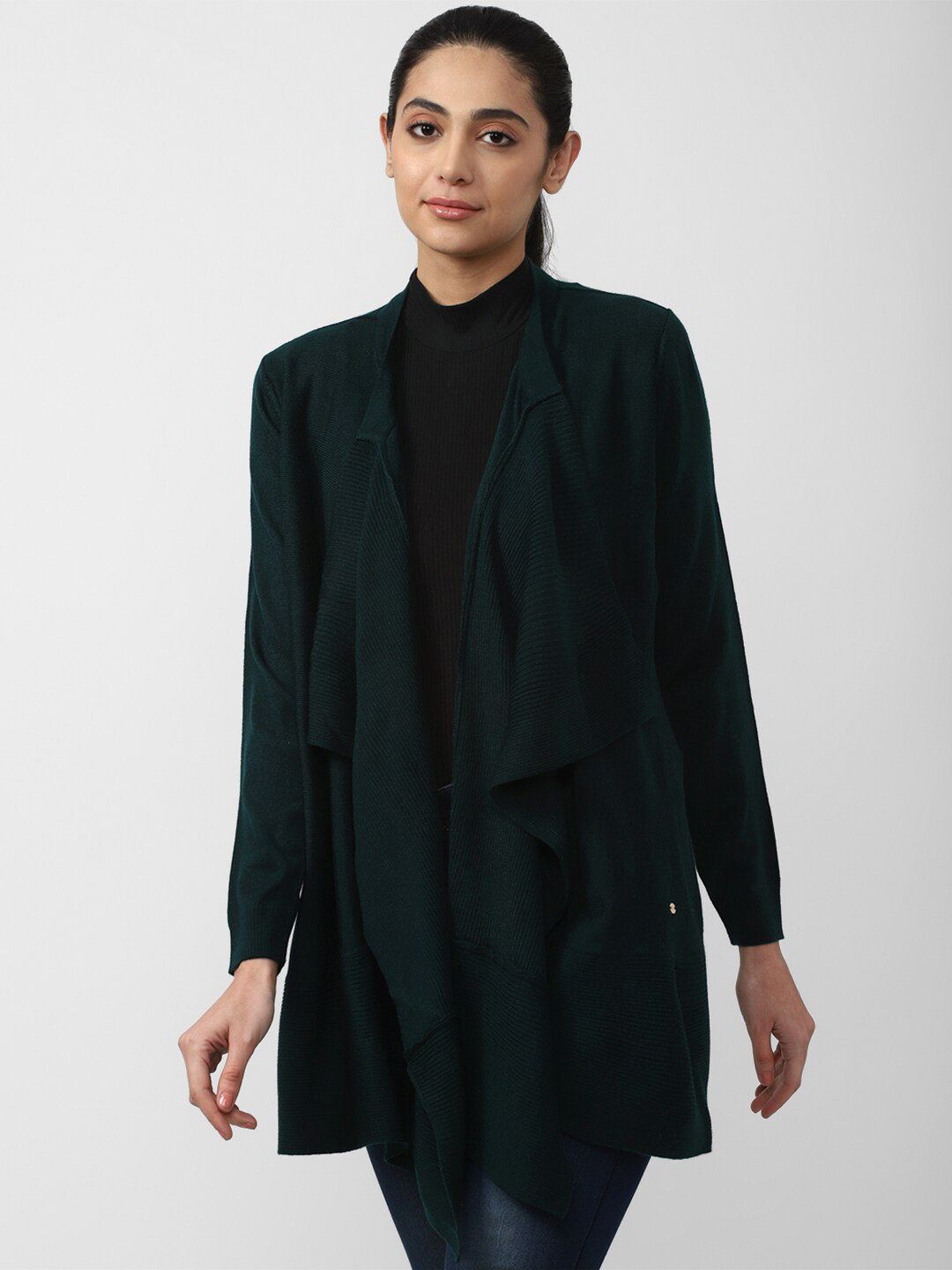 Van Heusen Woman Green Front Open sweater