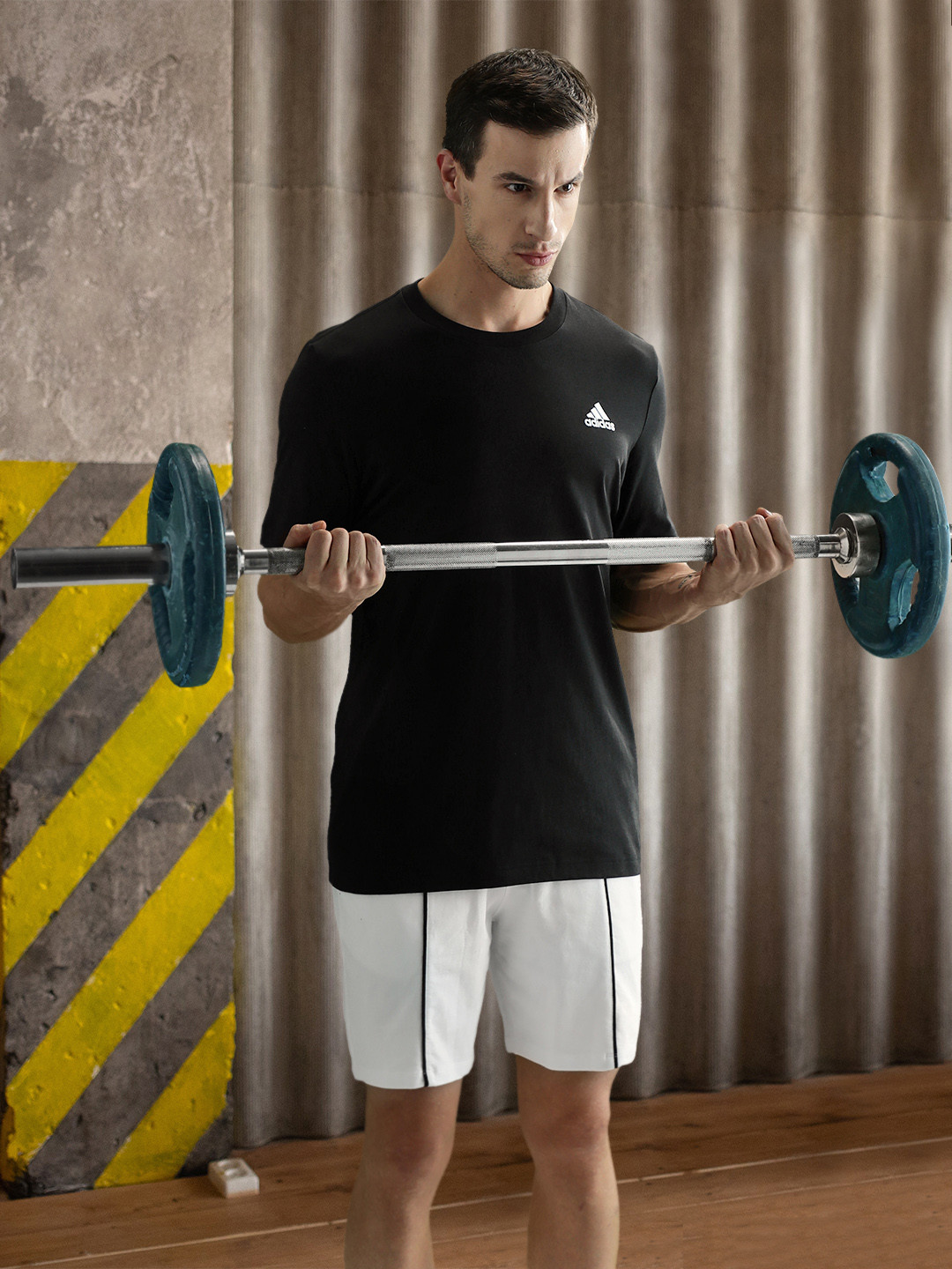 ADIDAS Single Jersey Small Logo Pure Cotton T-shirt