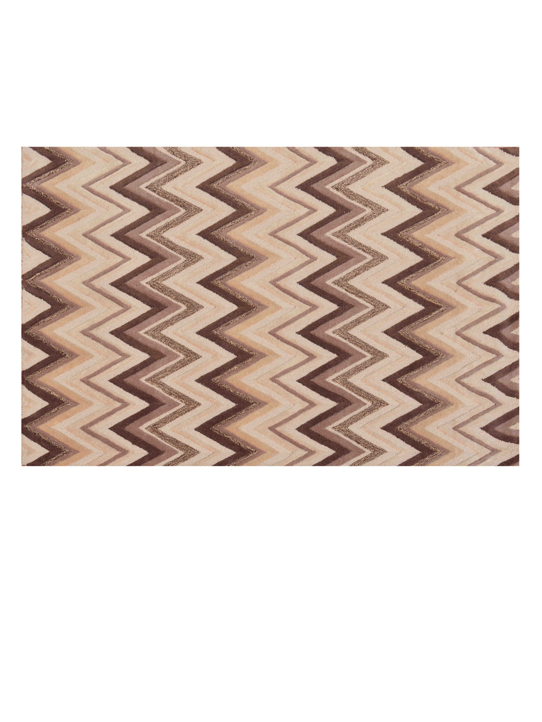 PRESTO Brown & Beige Mouse Geometric Printed Hand Tufted Anti-Skid Carpet