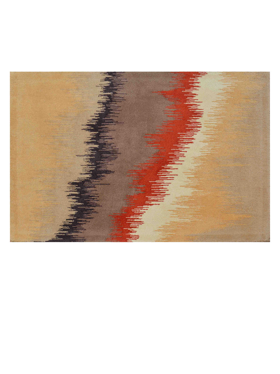 PRESTO Orange & Beige Abstract Hand-Tufted Wool Carpets