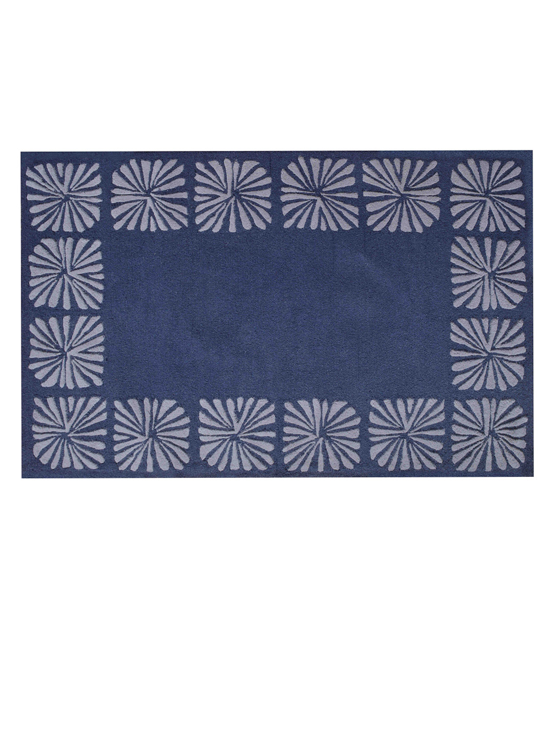 PRESTO Blue & Silver Hand Tufted Wool Anti-Skid Carpet