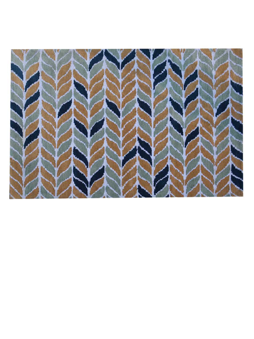 PRESTO Blue Floral Printed Hand Tufted Carpet