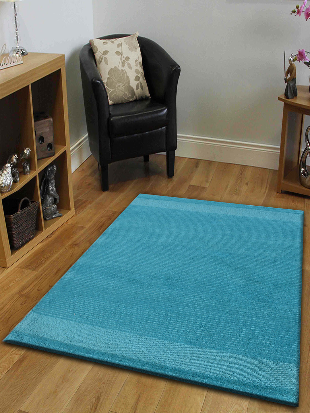 PRESTO Blue Striped Hand Tufted Wool Carpet