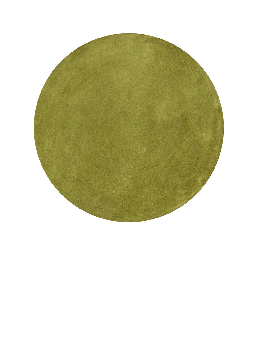 PRESTO Green Solid Hand Tufted Round Wool Carpet