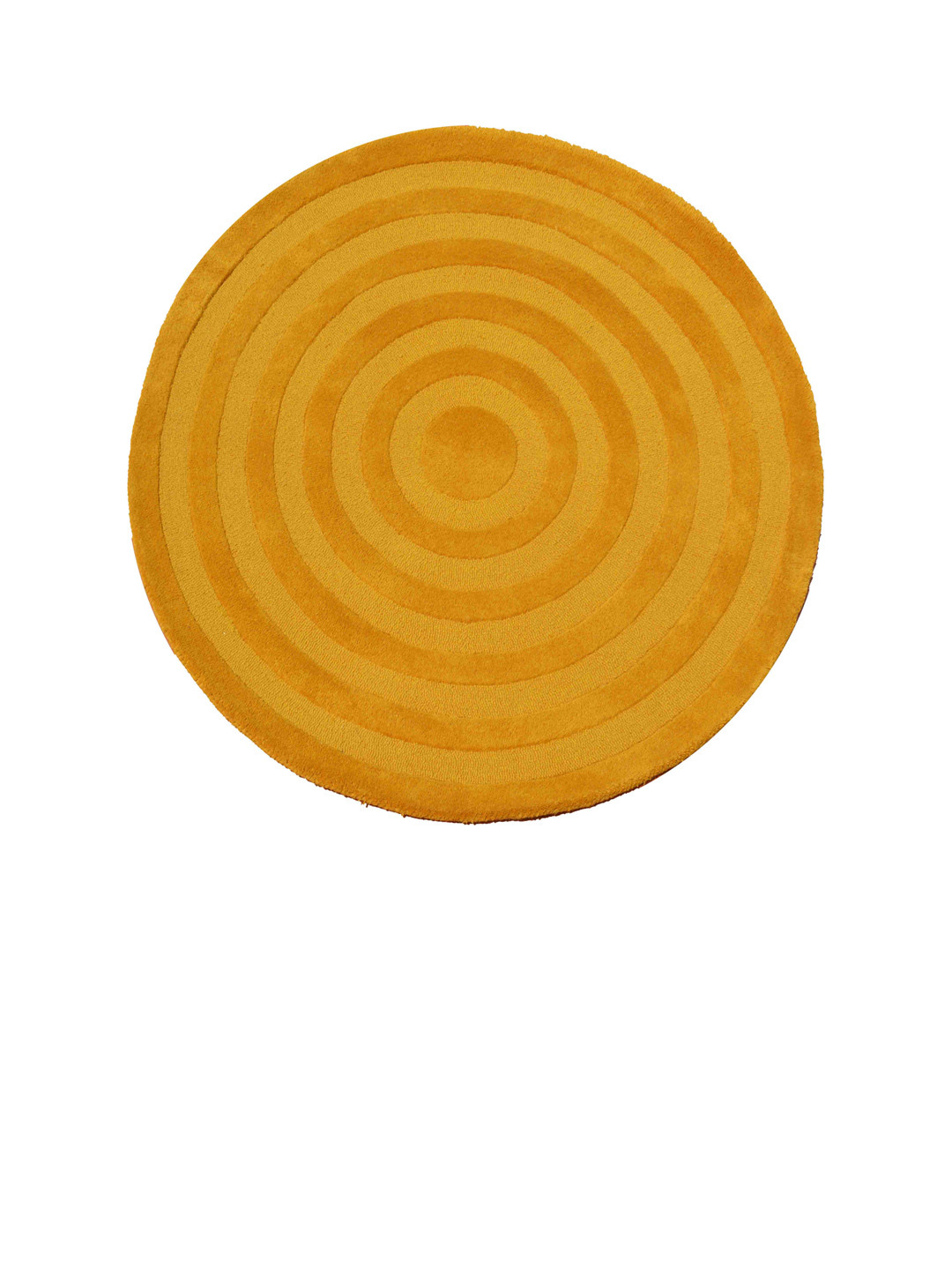 PRESTO Yellow Solid Hand Tufted Round Wool Carpet