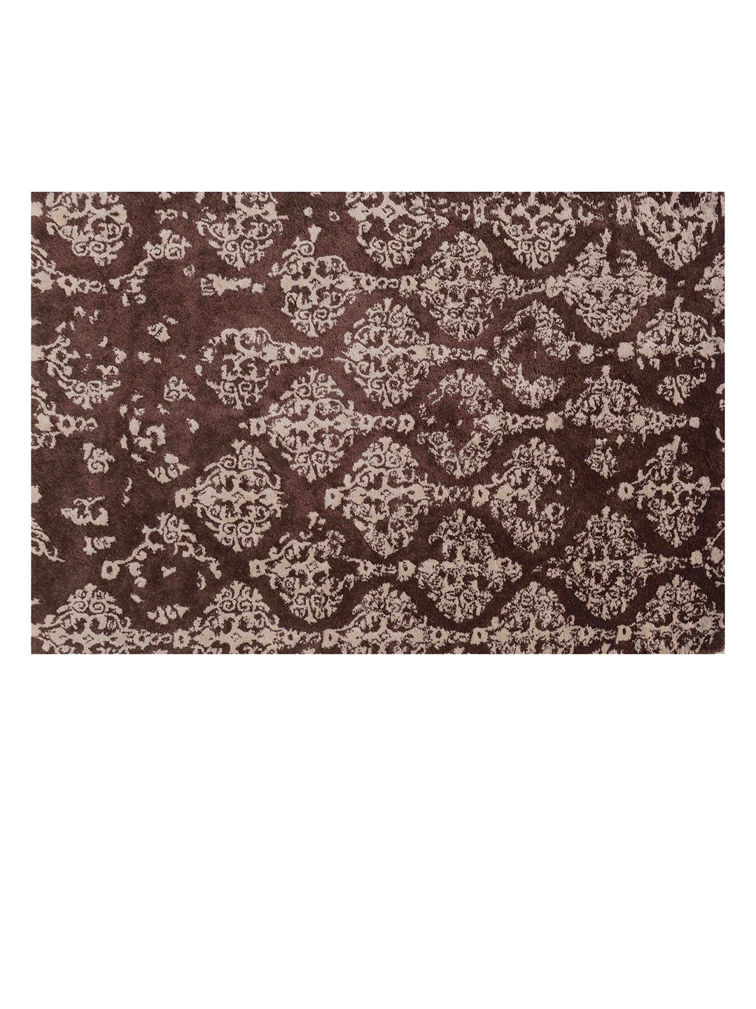 PRESTO Brown and Beige Abstract Hand Tufted Wool Carpet