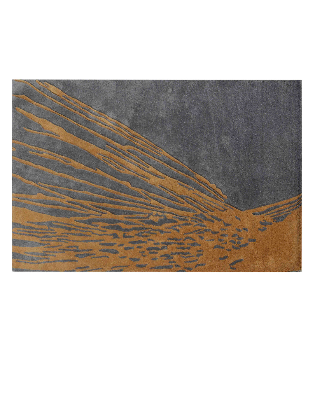 PRESTO Gold & Grey Abstract Hand Tufted Wool Carpet
