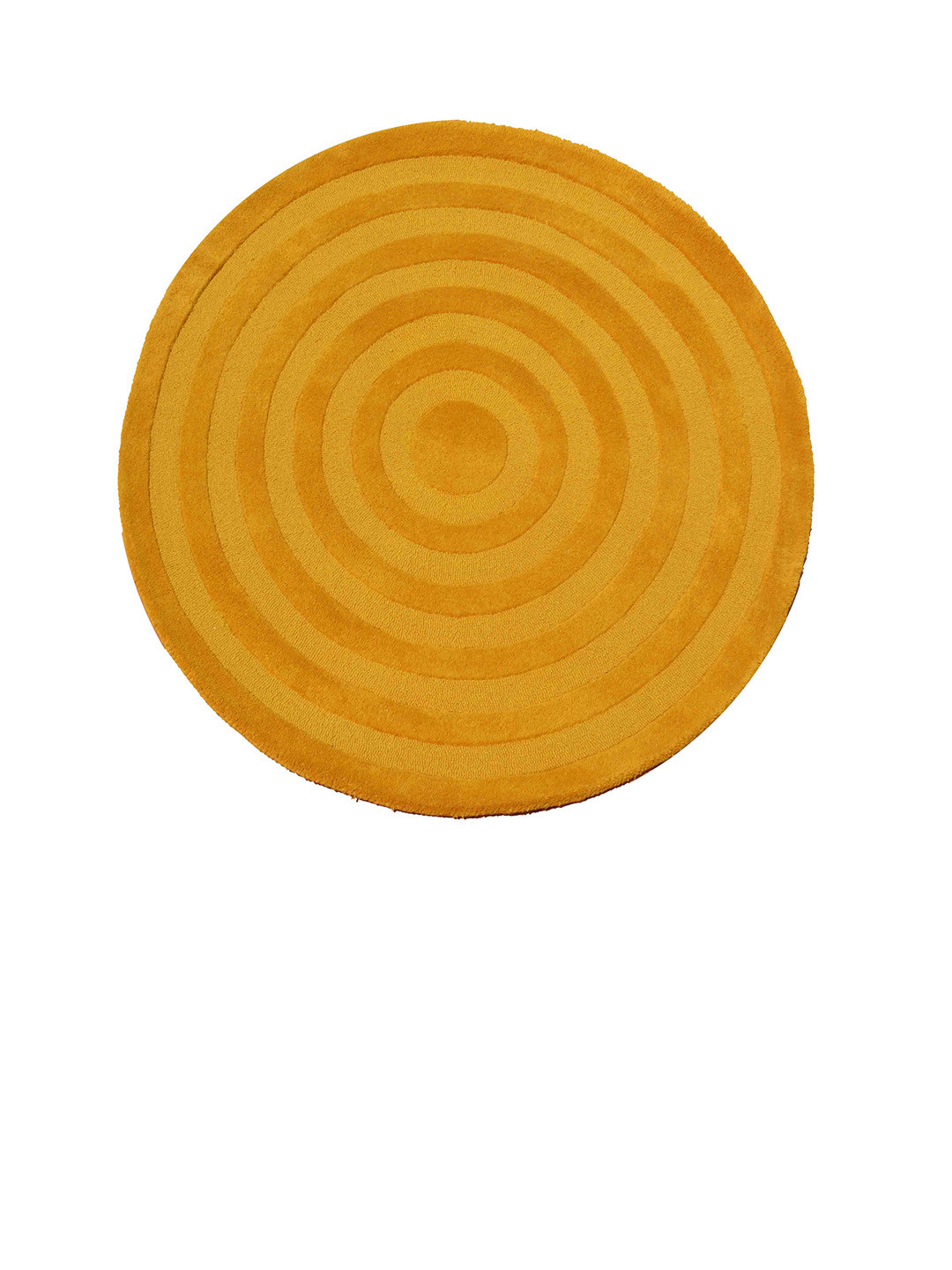 PRESTO Yellow Solid Hand Tufted Round Carpet