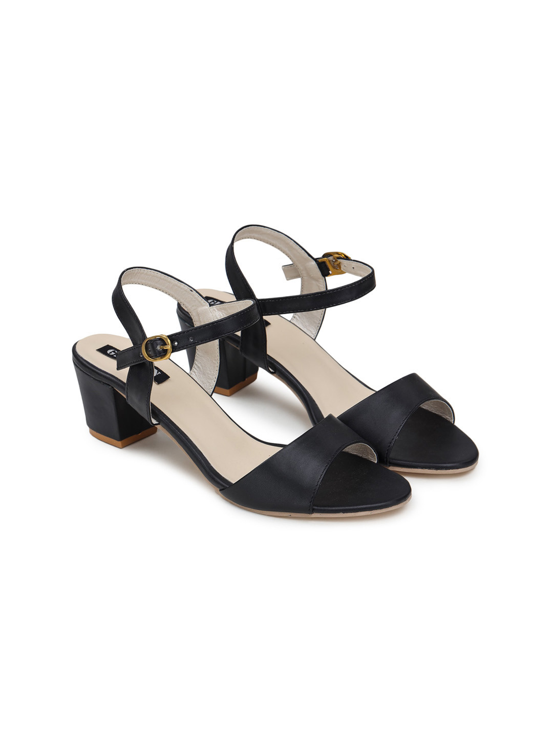 Funku Fashion Black Solid Block Heels