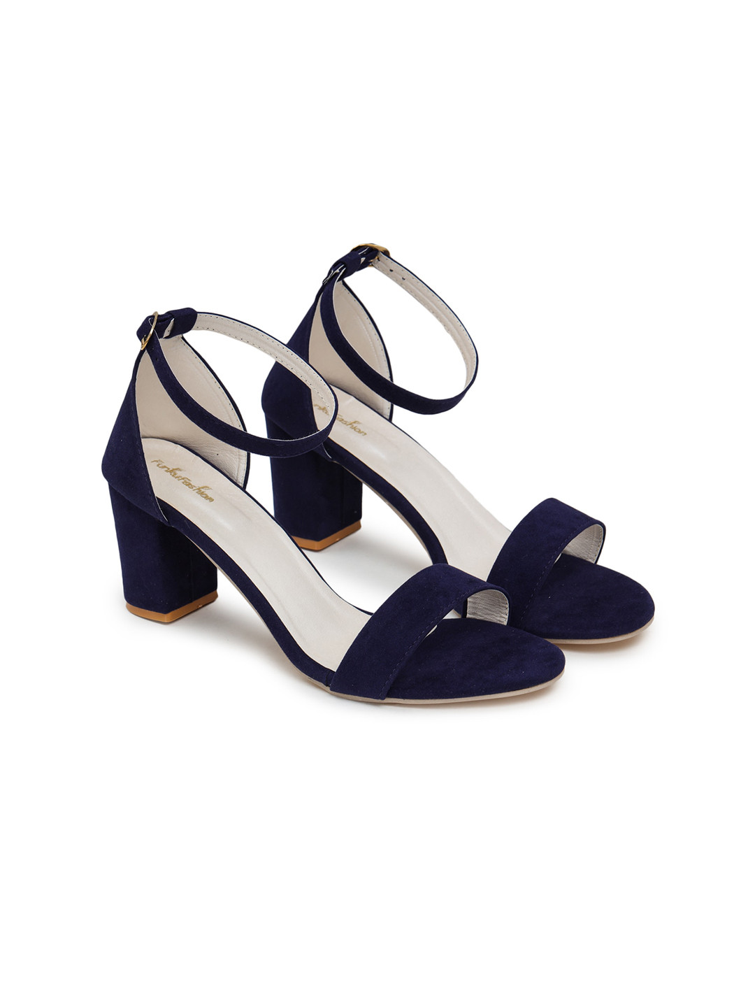 Funku Fashion Navy Blue Solid Block Heels