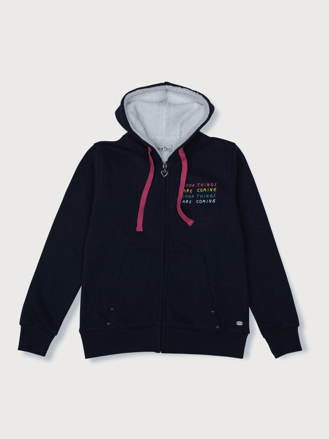 Palm Tree Girls Navy Blue Hooded Sweatshirt