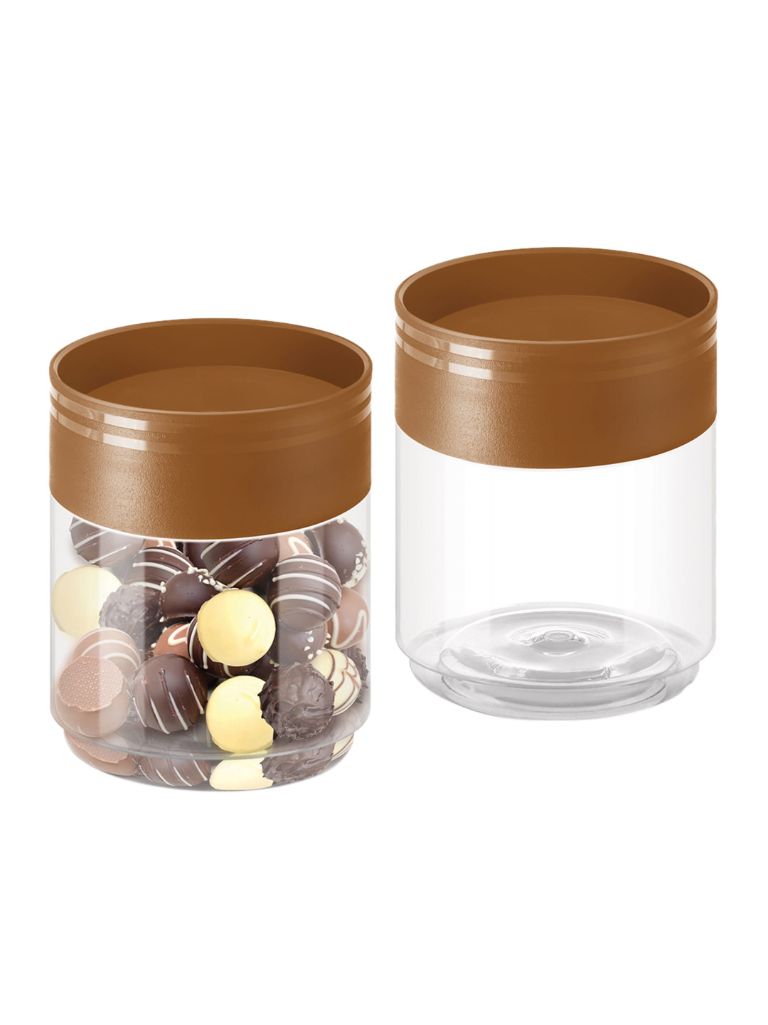 Milton Stack IT 500 Storage Jar Set of 2 360 ml Each Brown Kitchen Organiser Containers