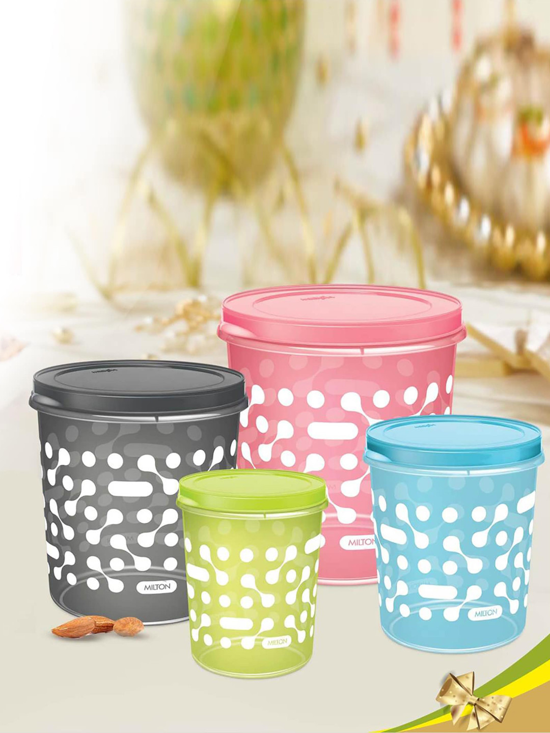 Milton Storex Blue Set Of 4 Print Storage Containers 1.13 Ltrs 2 Ltrs 3.38 Ltrs 4.86 Ltrs