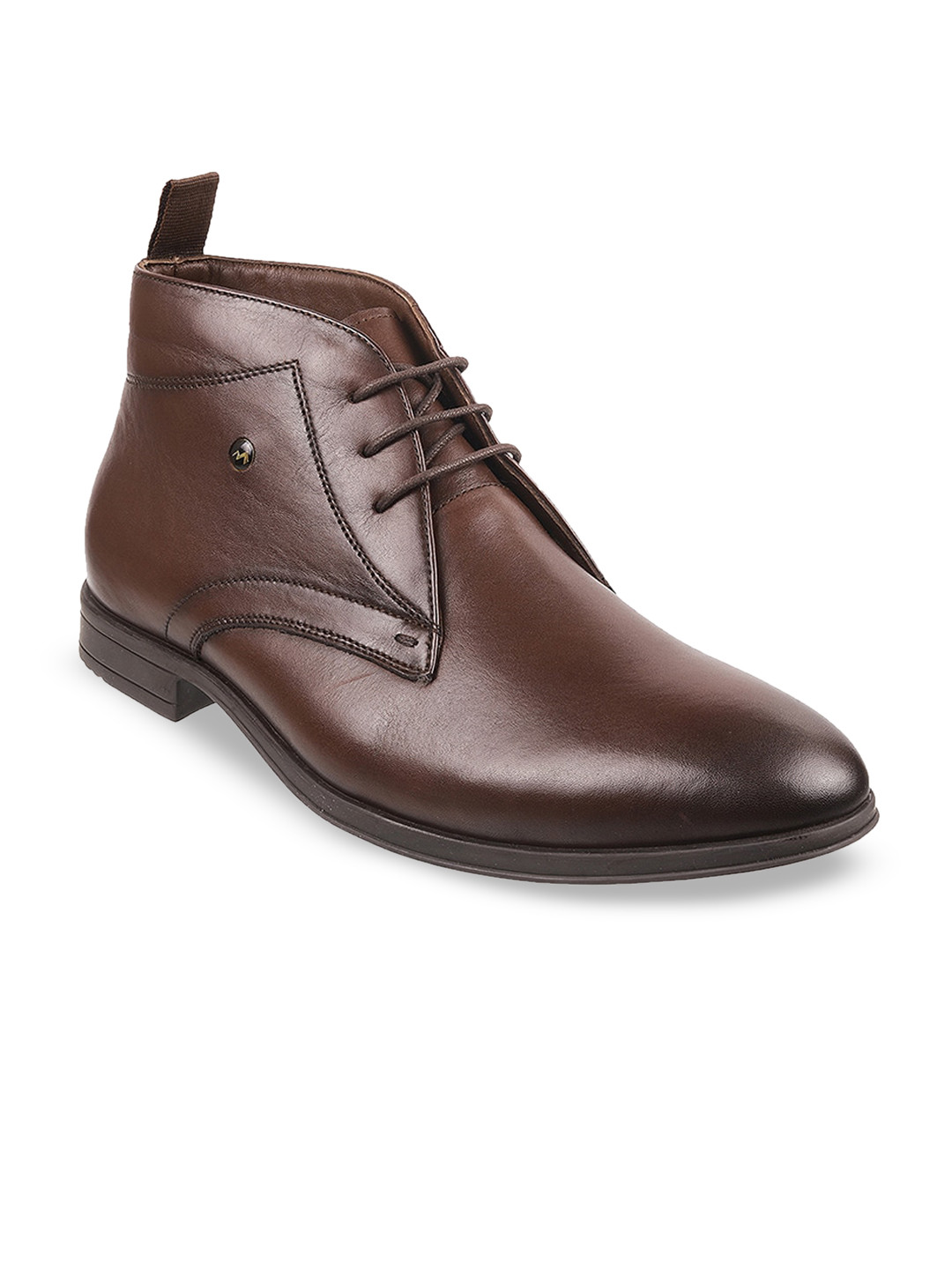 Metro Men Brown Solid Formal Brogues
