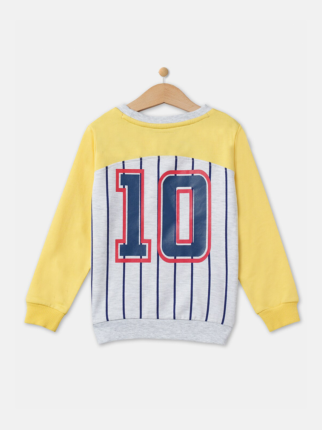 R&B Boys Grey And Yellow Printed Sweatshirt