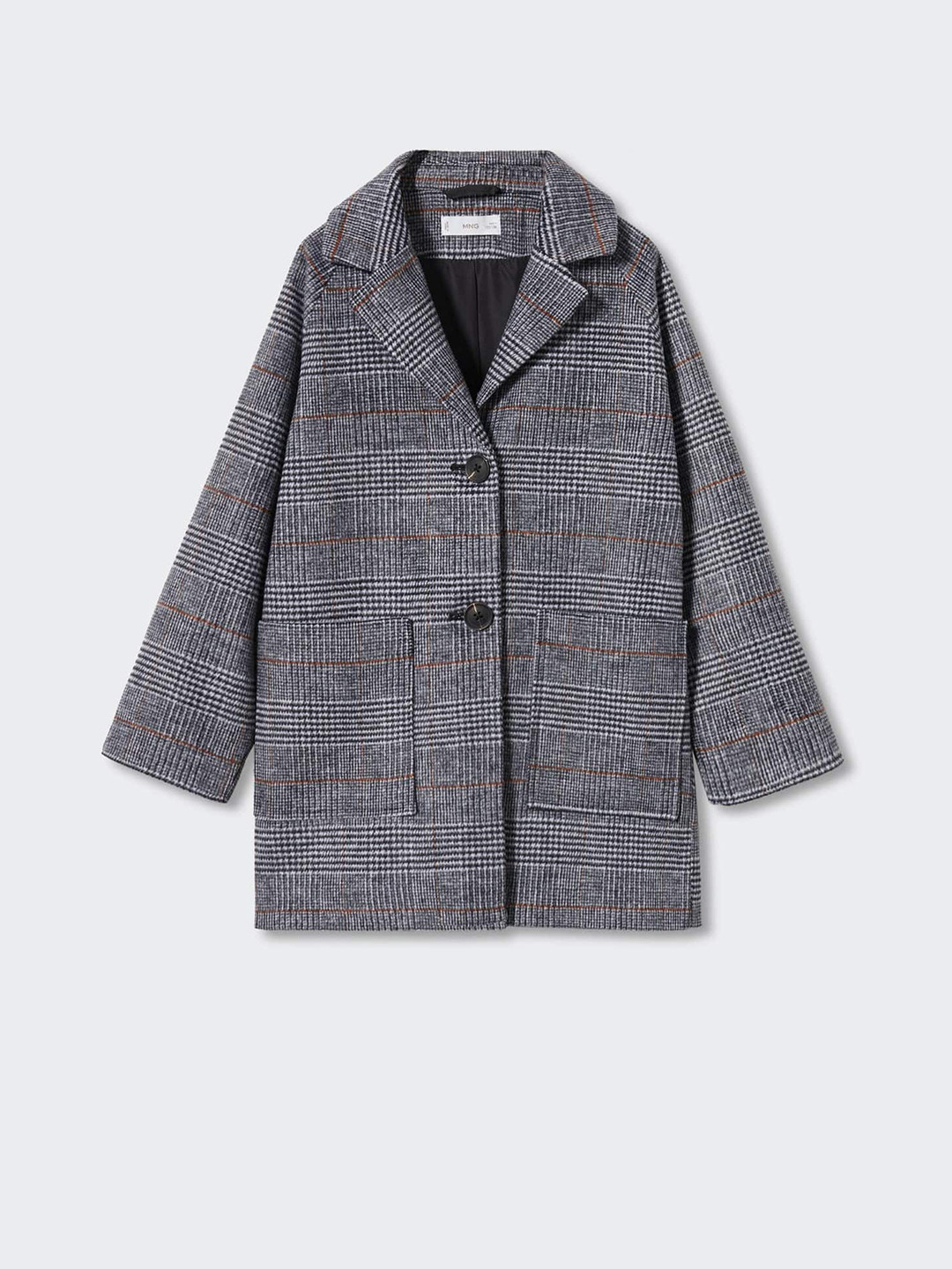 Mango Kids Girls Checked Overcoat