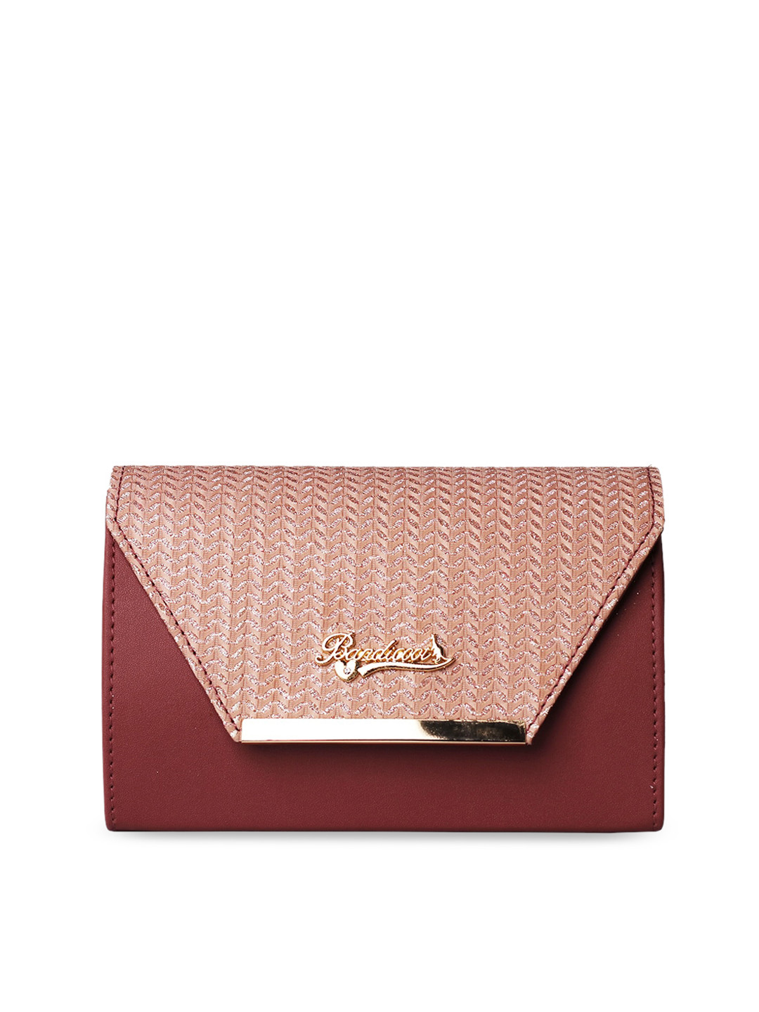 BANDICOOT Peach Colourblocked  Structured Sling Bag