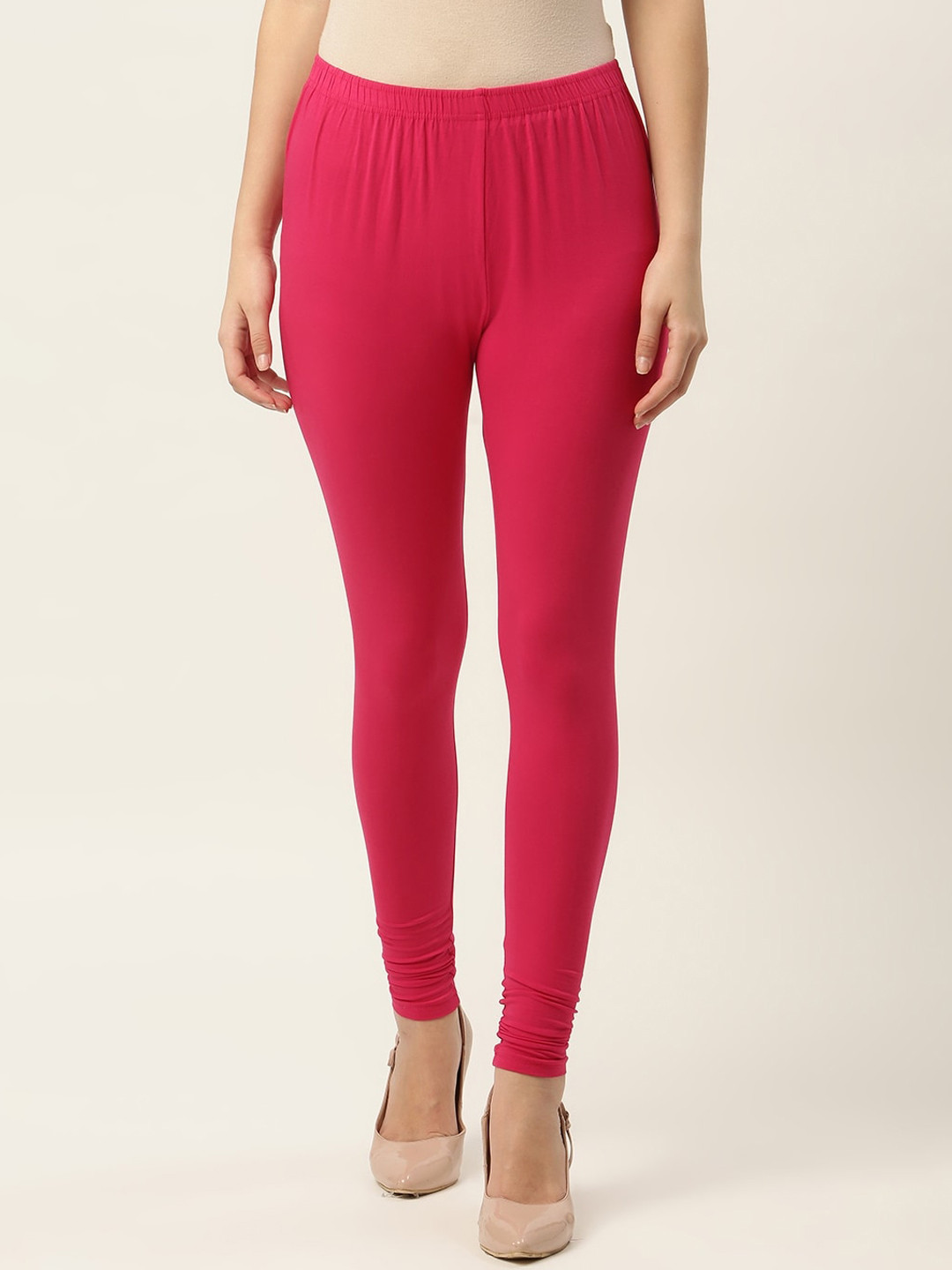 HASRI Women Pink Solid Ankle-Length Leggings