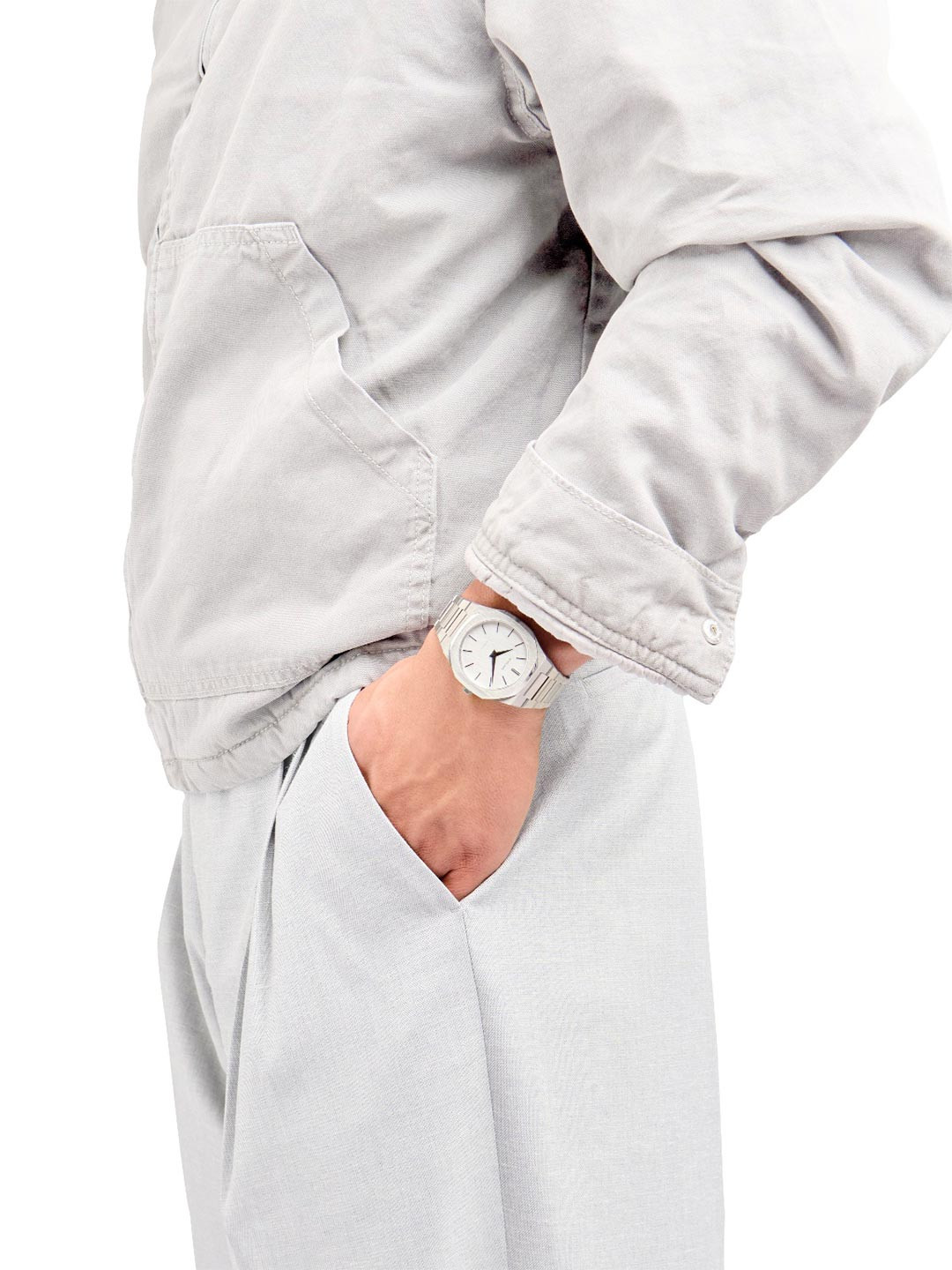 D1 Milano Men Ultra Thin White Light Crossed Brushed Analogue Watch UTBJ23