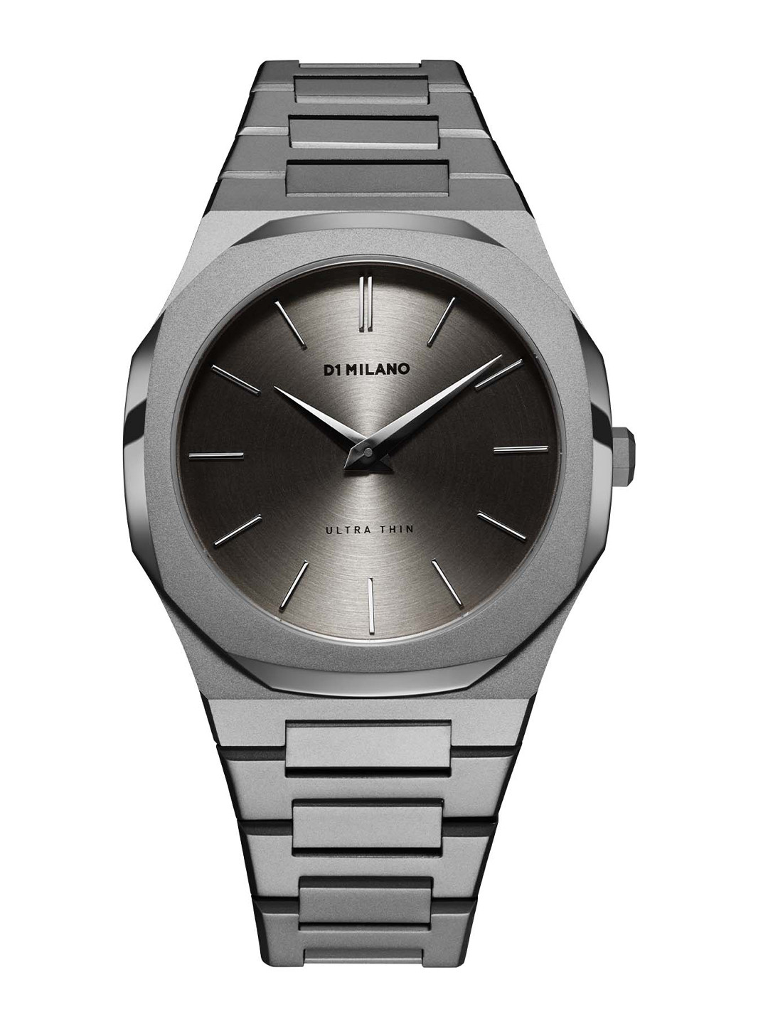 D1 Milano Men Antracite Ultra Thin Bracelet Circular Brushed Dial Analogue Watch UTBJ22