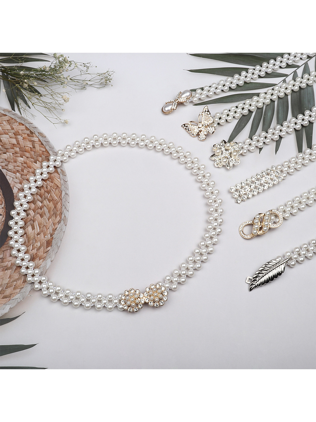 ZORO Women Gold-Toned Pearl Stretchable Embellished Belt